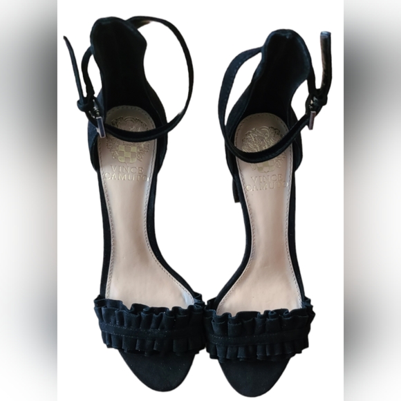 VINCE CAMUTO | RUFFLE VAMP SUEDE HEEL - Picture 4 of 9